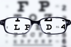 Eyeglass Lenses and Eye Chart